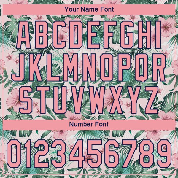 Custom White Medium Pink-Navy 3D Pattern Design Hawaii Palm Leaves And Flowers Authentic Baseball Jersey - Image 5